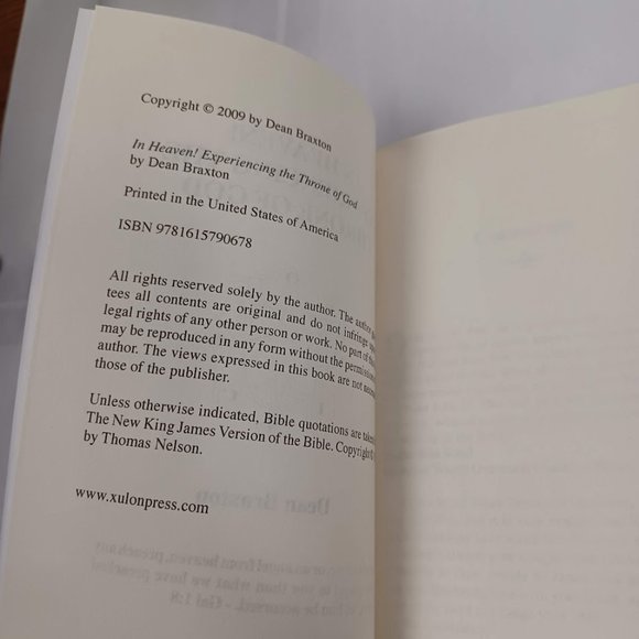 In Heaven -Experiencing The Throne Of God -Paperback -Testimony Of Dean Braxton - Picture 8 of 8